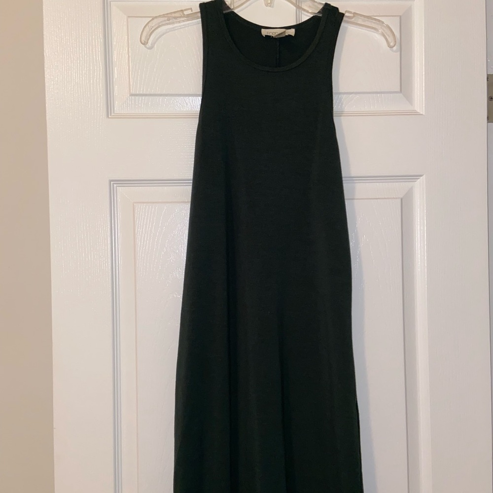 Dark Green knee length cotton dress